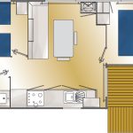 Mobil-home Confort 25m² (2 chambres) + terrasse semi-couverte 10m² + TV
